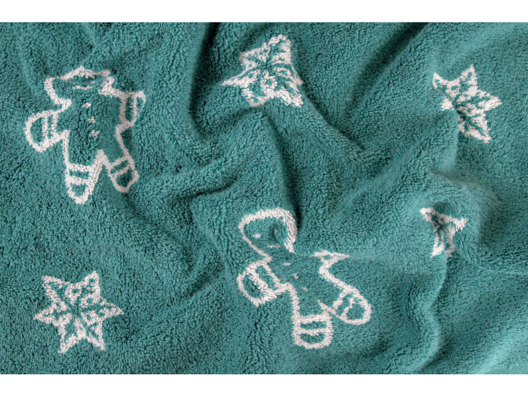 Výhodná sada ručníků a osušky Vánoční perníčky - tyrkysová