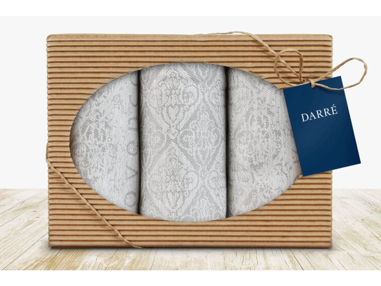 Dárková kazeta utěrek 71 - Provence vzor - šedá