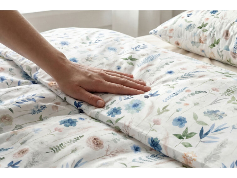 Bavlněné povlečení Boho zahrada - modré