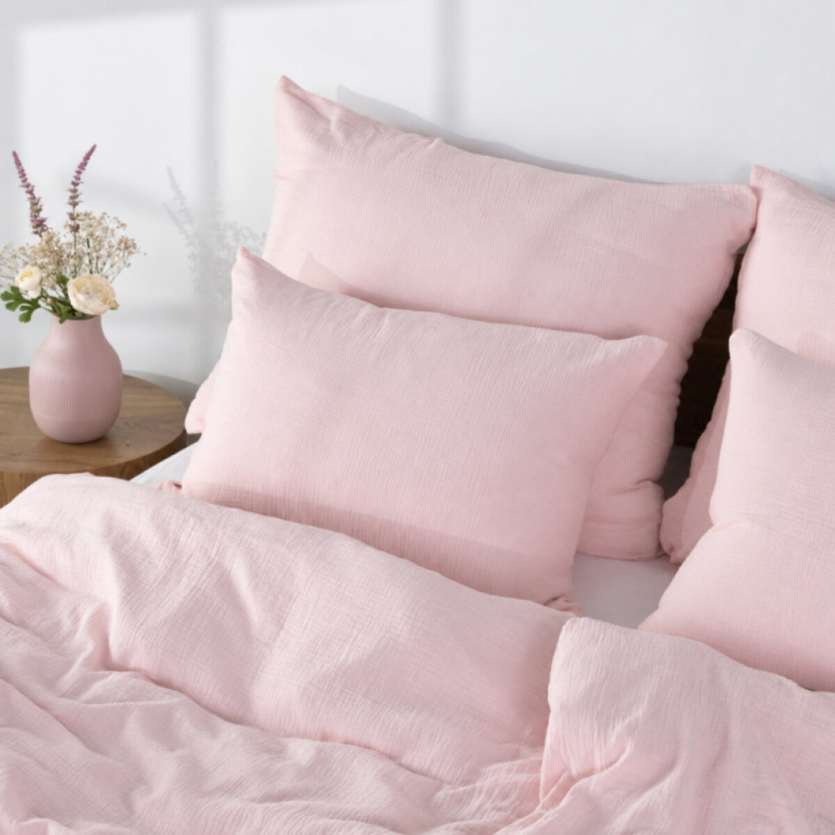 Mušelínové povlečení Baby pink