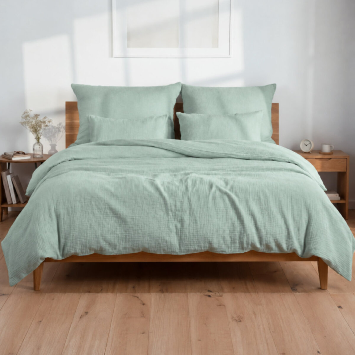 Mušelínové povlečení Dusty green