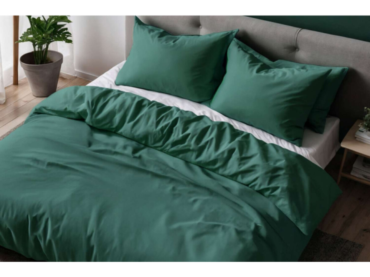 Perkálové bavlněné povlečení Jednobarevné - malachite 2