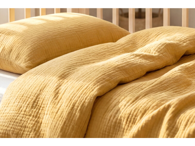 Celoroční mušelínové povlečení do postýlky Honey - GOTS