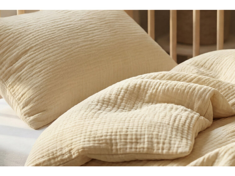 Celoroční mušelínové povlečení do postýlky Sand - GOTS