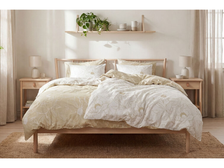 Bavlněné povlečení Blossom - béžové - duo