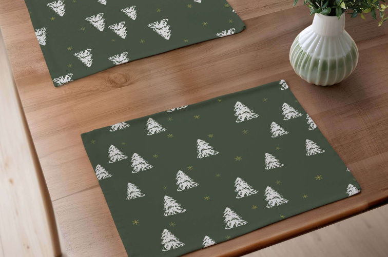 Bavlněný ubrus Vánoční stromečky