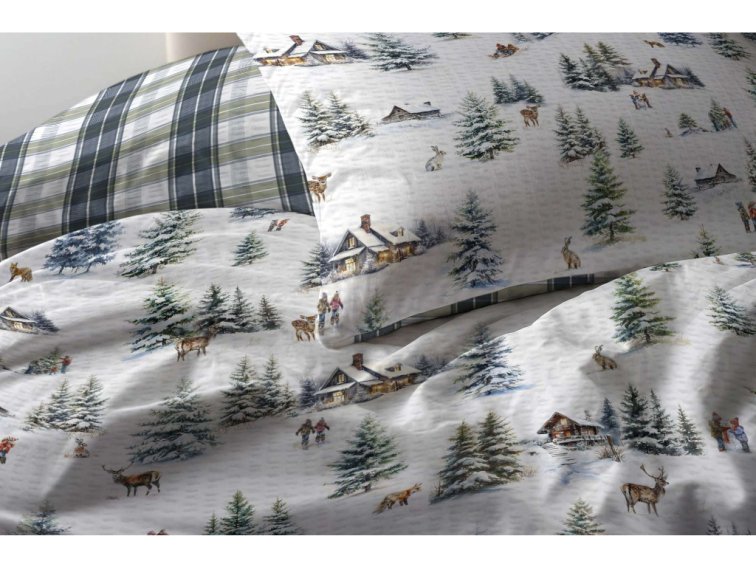 Krepové povlečení Vánoce na horách - duo