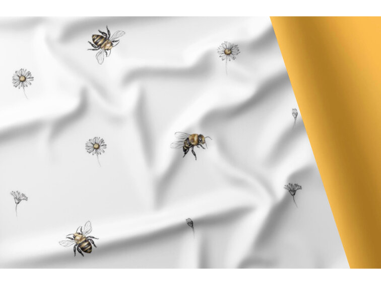 Bavlněné povlečení Včelky - duo - medové žluté