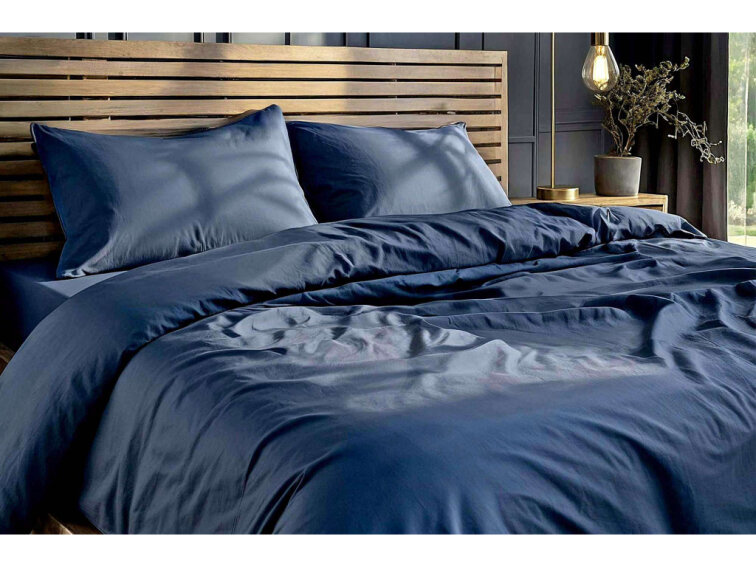 Bavlněné povlečení Jednobarevné perkálové - tmavě modré 2