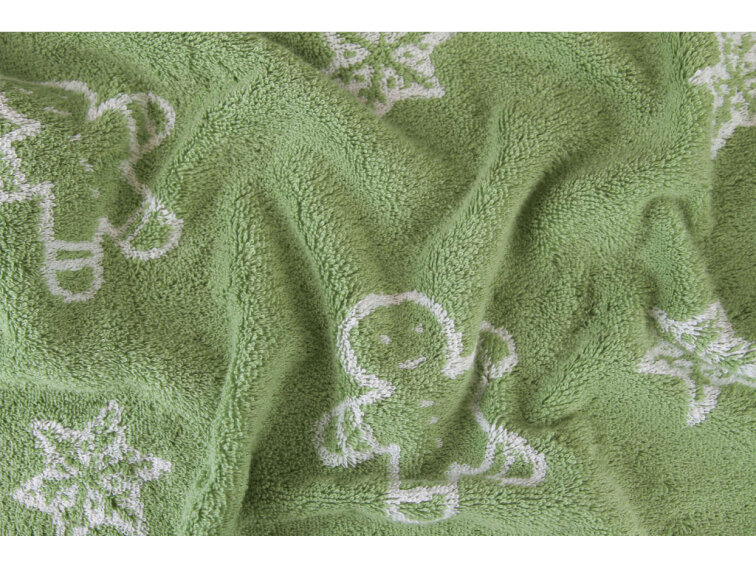 Výhodná sada ručníků a osušky Vánoční perníčky - zelená