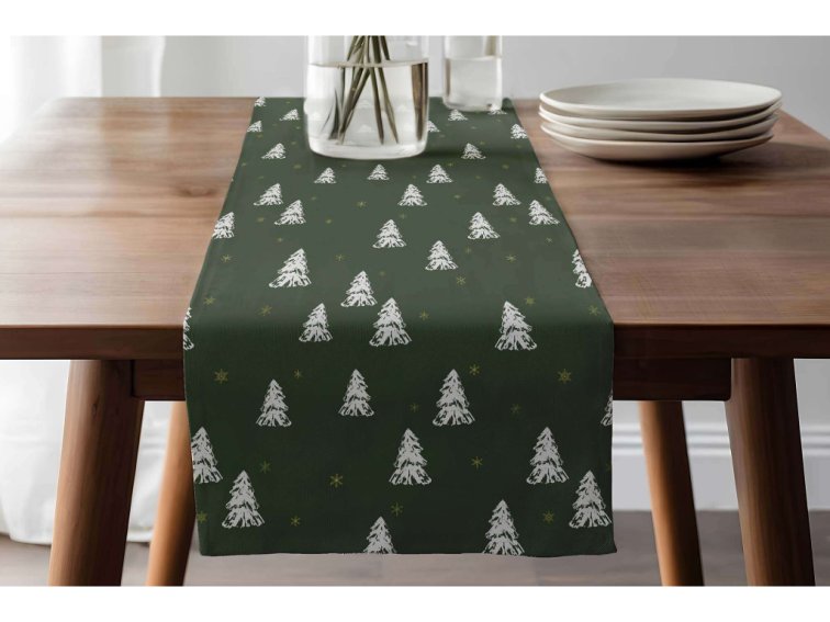 Bavlněný běhoun Vánoční stromečky