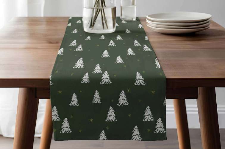 Bavlněný ubrus Vánoční stromečky