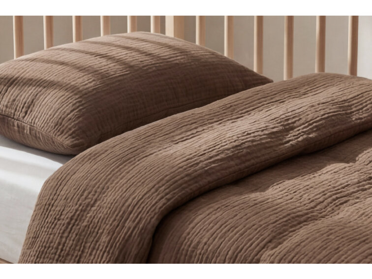 Celoroční mušelínové povlečení do postýlky Chocolate - GOTS