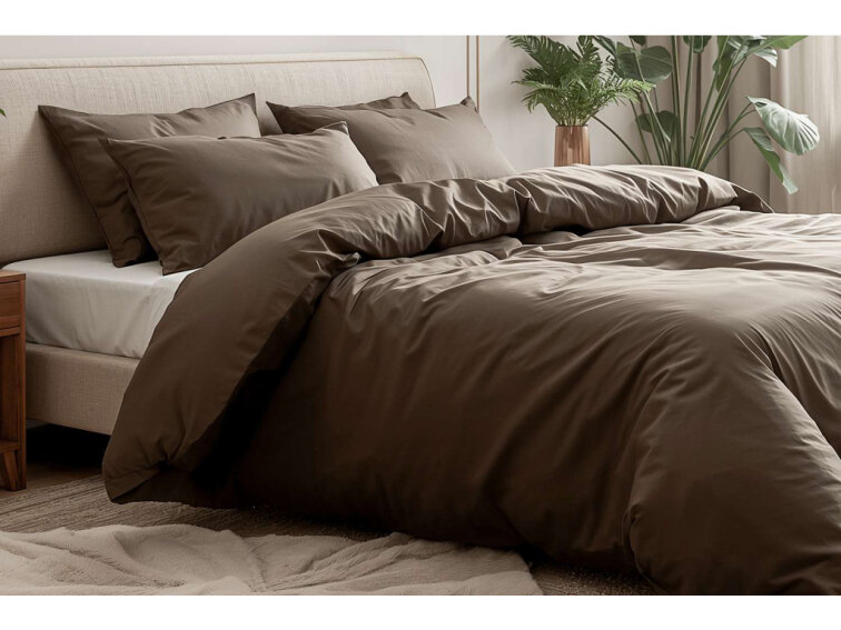 Bavlněné povlečení Jednobarevné perkálové - tmavě hnědé
