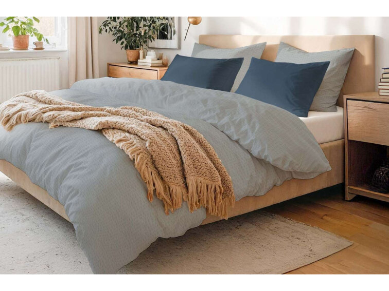 Krepové povlečení Jednobarevné - světle šedé