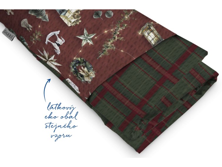 Krepové povlečení Kouzlo Vánoc - jasně červené - duo