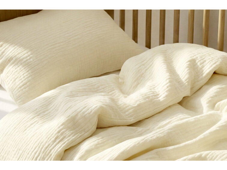 Celoroční mušelínové povlečení do postýlky Ivory - GOTS