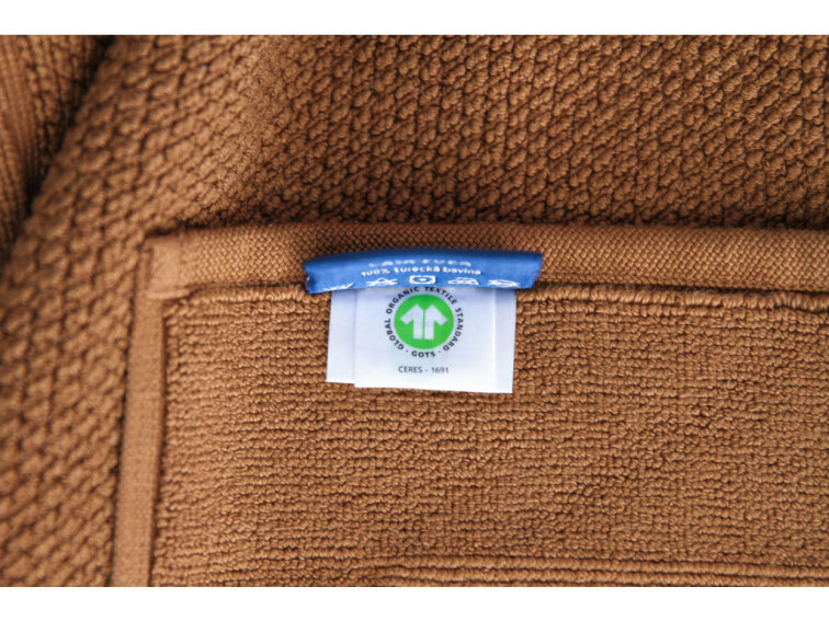 Koupelnová předložka CASA PURA - tmavě hnědá - GOTS