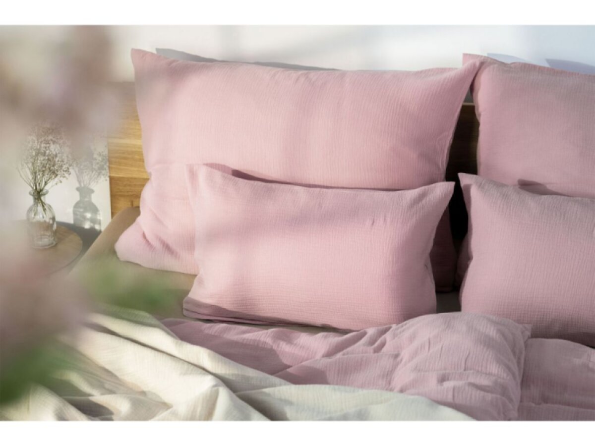Celoroční mušelínové povlečení Soft Pink - GOTS