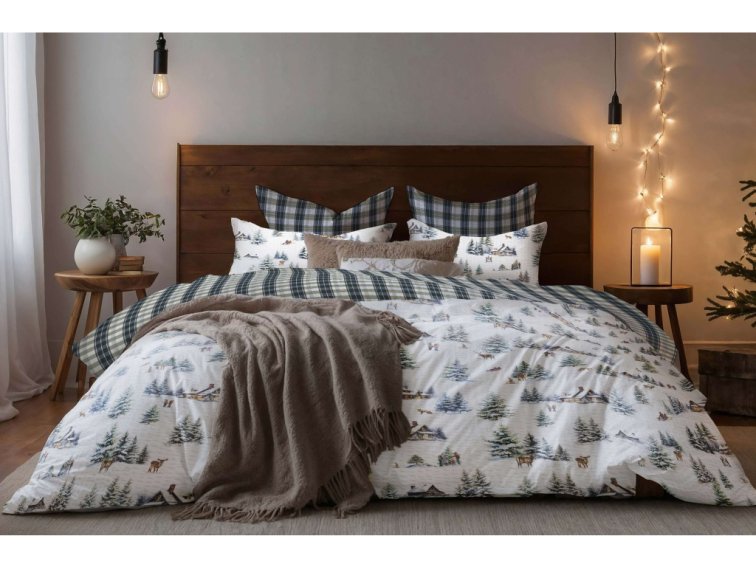 Krepové povlečení Vánoce na horách - duo