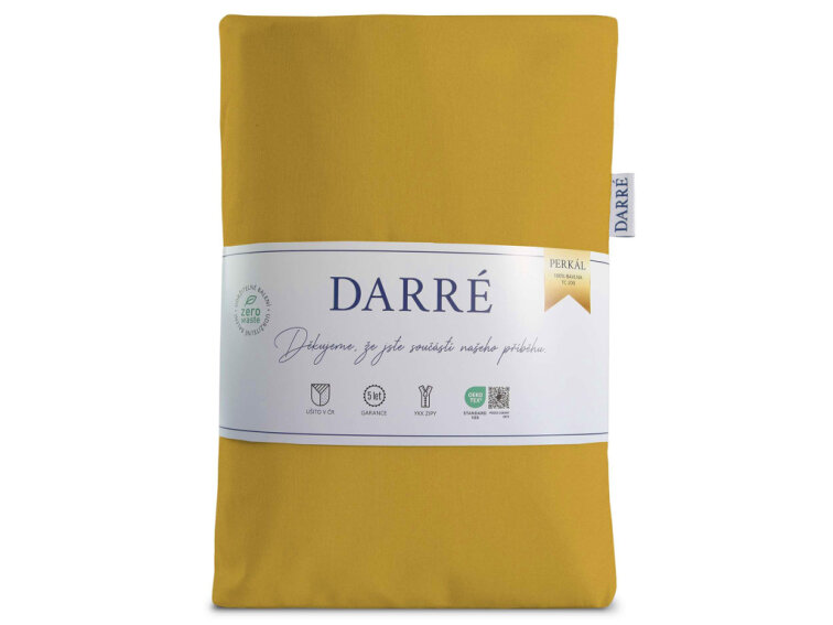 Bavlněné povlečení Jednobarevné perkálové - medově žluté 2