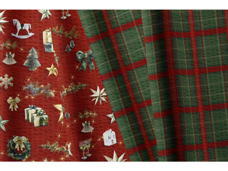 Krepové povlečení Kouzlo Vánoc - červené - duo