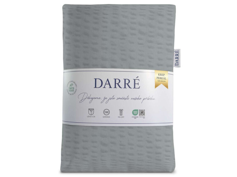 Krepové povlečení Jednobarevné - světle šedé