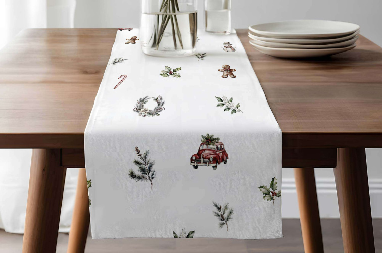 Bavlněný ubrus Vánoční jízda