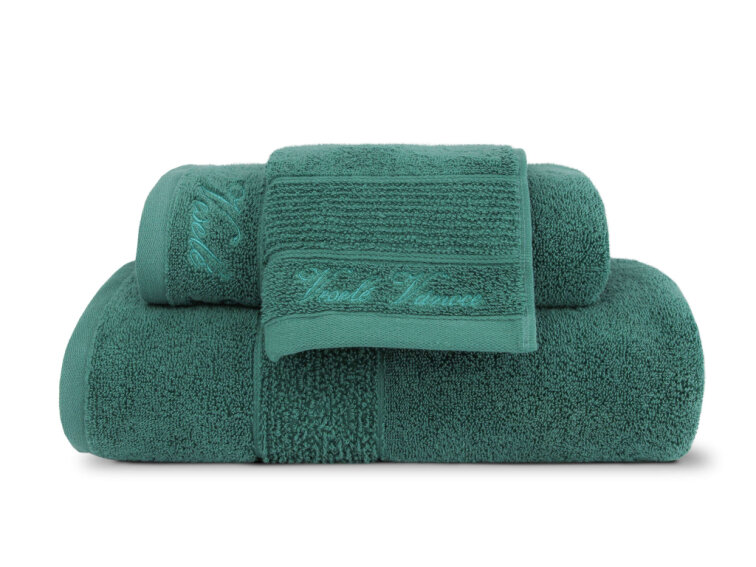 Ručníky a osušky BELLA CASA - tmavě zelená - Veselé Vánoce