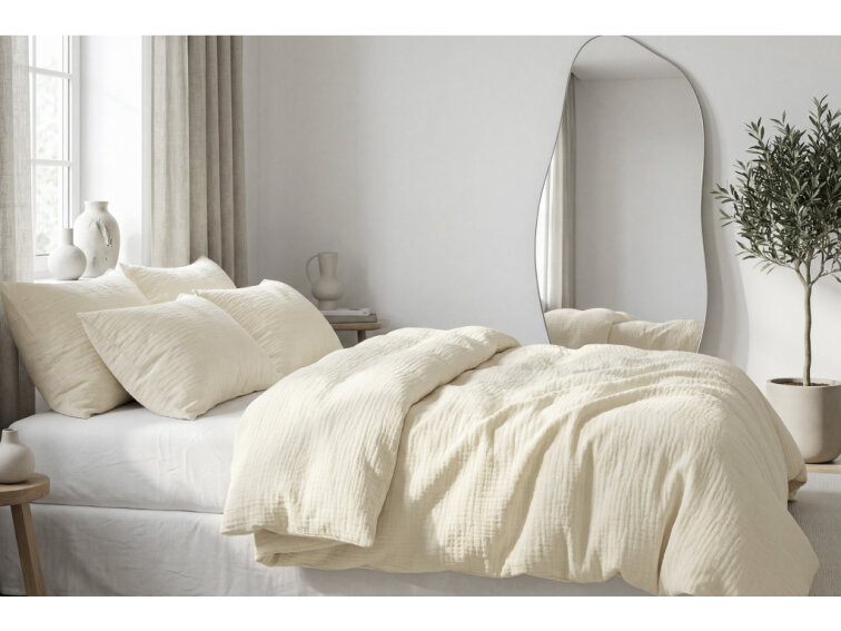 Celoroční mušelínové povlečení Ivory