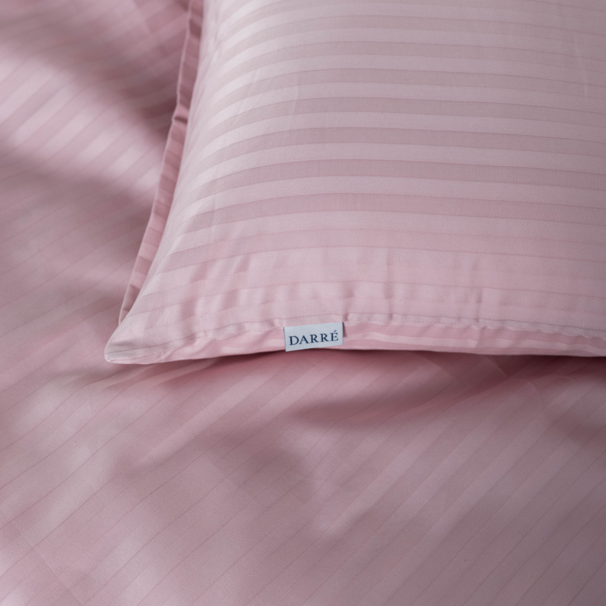 Damaškové saténové povlečení Pruh 10 mm - Light pink
