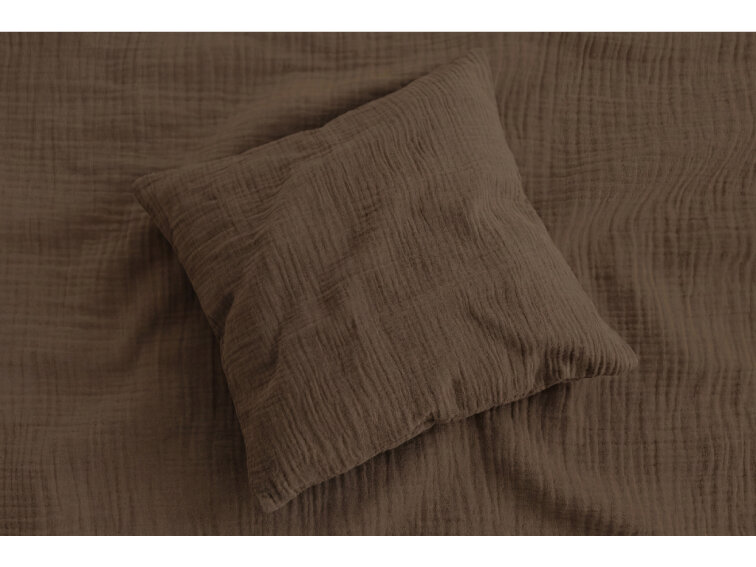 Celoroční mušelínový povlak na polštářek Chocolate - GOTS