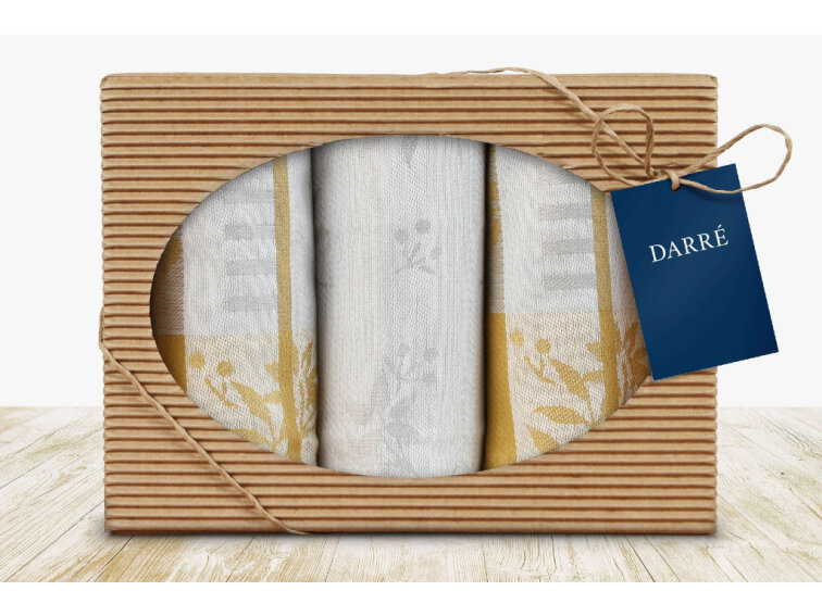 Dárková kazeta utěrek 72 - Jeřabiny - žlutá