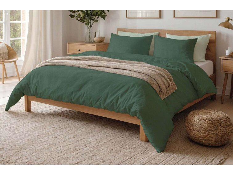 Krepové povlečení Jednobarevné - zelené