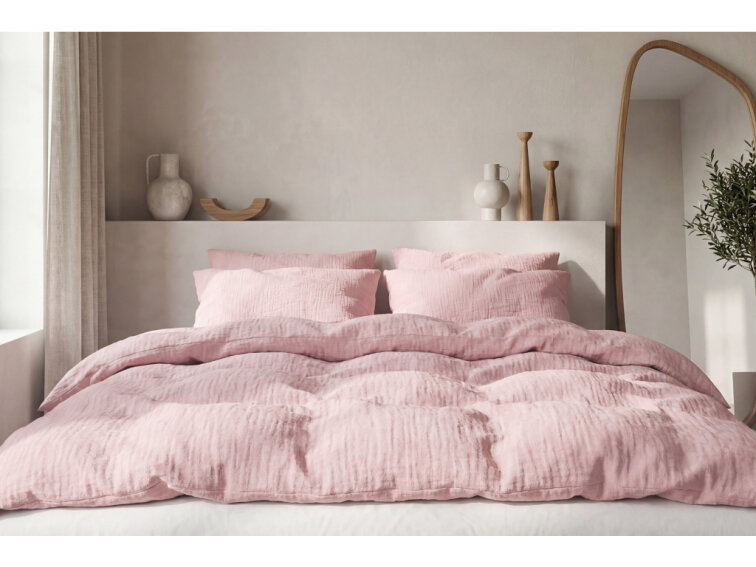 Celoroční mušelínové povlečení Soft Pink