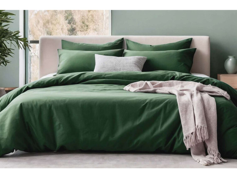 Bavlněné povlečení Jednobarevné perkálové - zelené