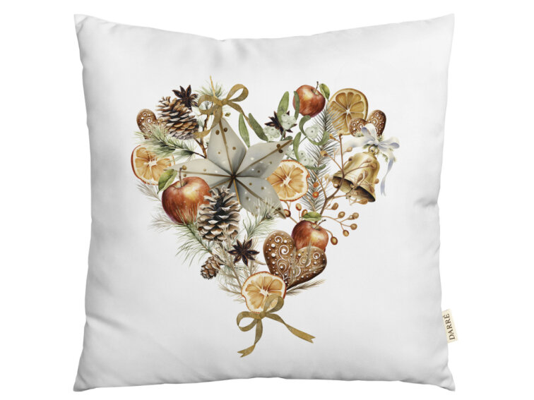 Dekorační povlak na polštářek Voňavé Vánoce - srdce 2