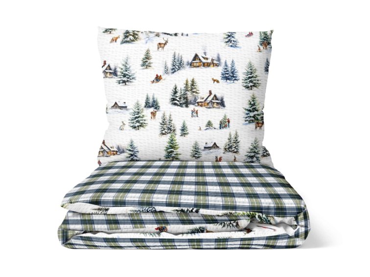 Krepové povlečení Vánoce na horách - duo