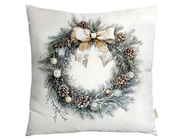Dekorační povlak na polštářek Vánoční věnec 2