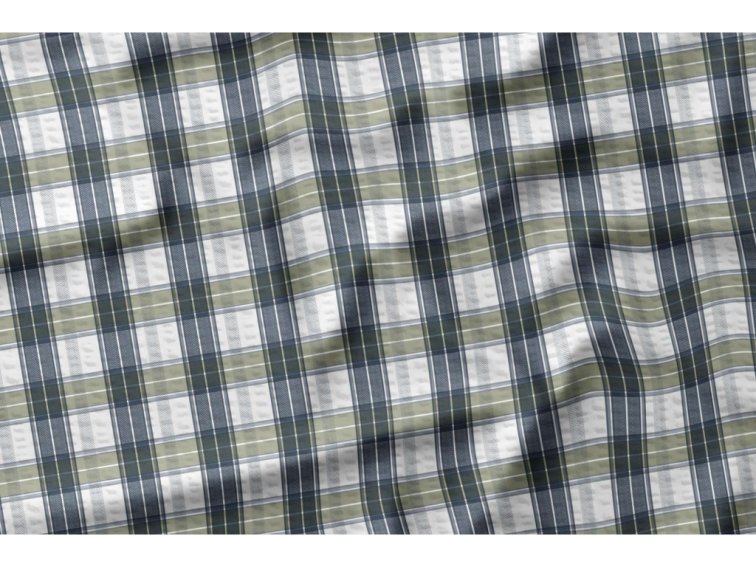 Krepové povlečení Kostka - modrozelené