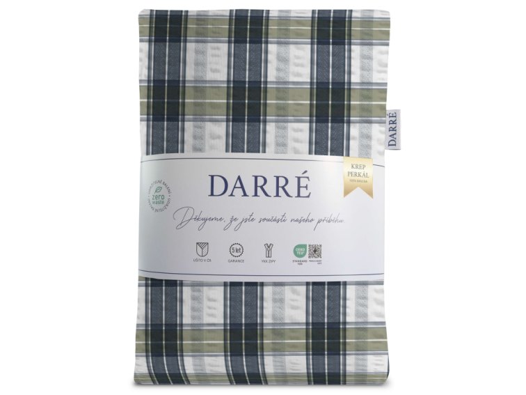Krepové povlečení Kostka - modrozelené