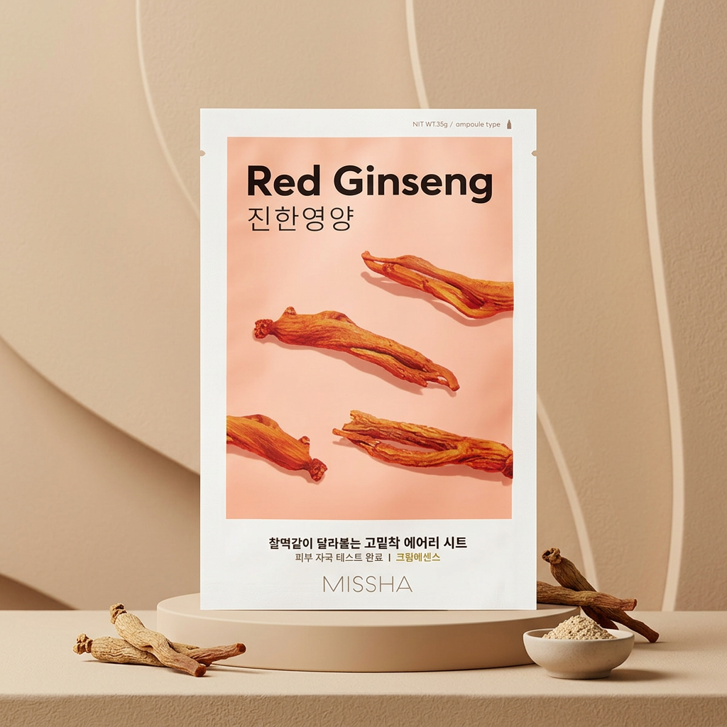MISSHA - Airy Fit Sheet Mask Red Ginseng - Hydratační a vyživující maska s extraktem z ženšenu - 19 g