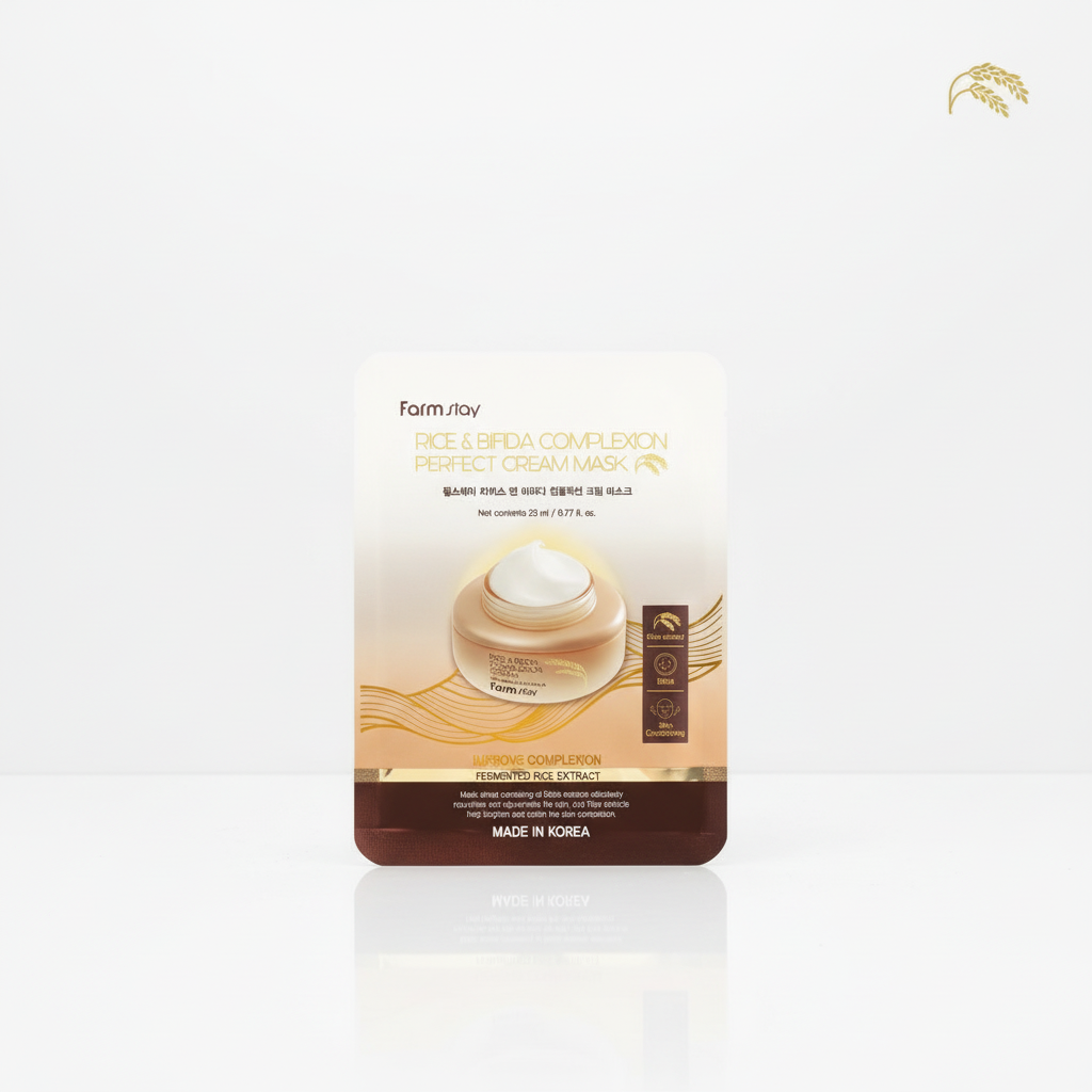 Farm Stay - Rice & Bifida Cream Mask - Krémová plátýnková maska s fermentovanou rýží a bifida - 23 ml