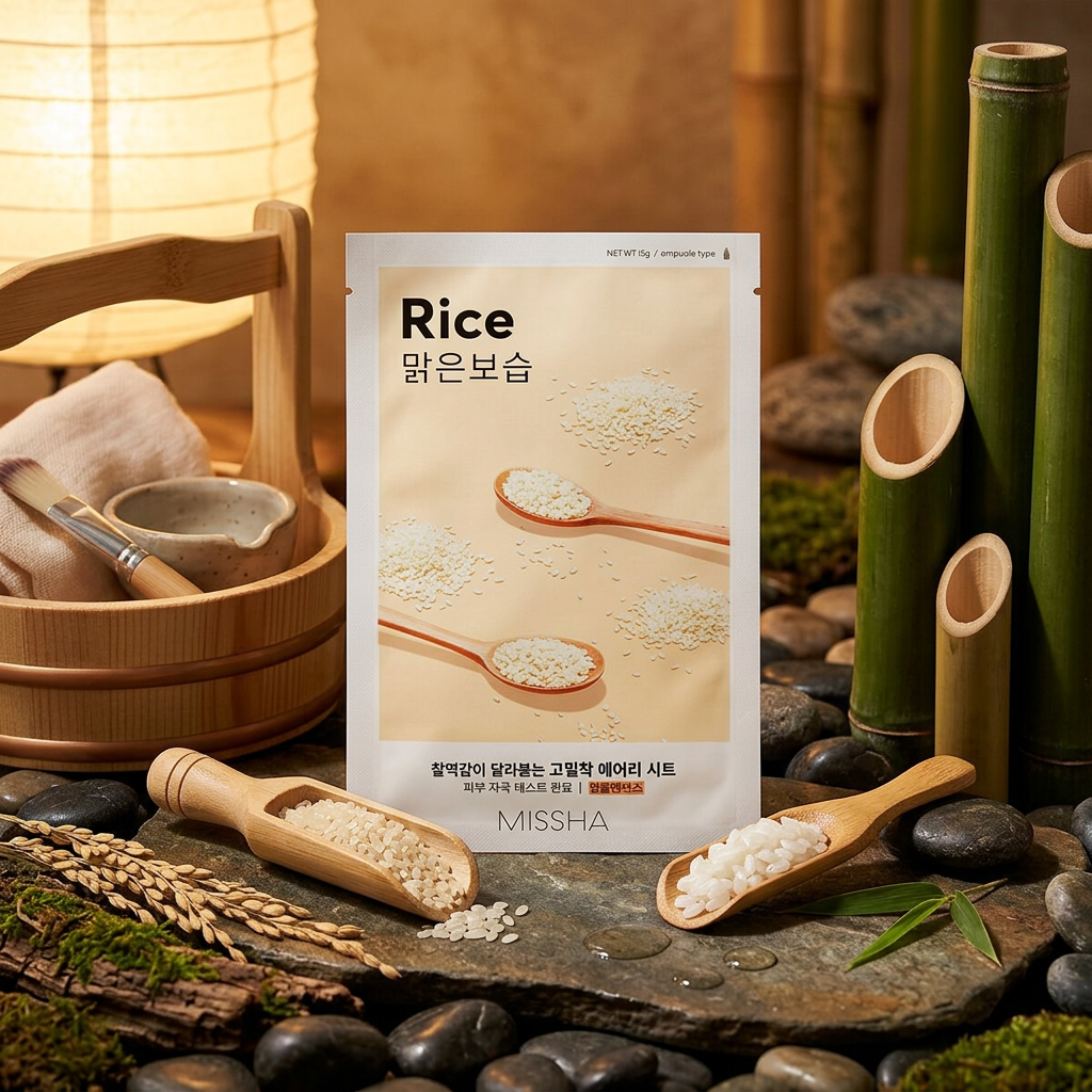 MISSHA - Airy Fit Sheet Mask Rice - Vyživující a zklidňující maska s rýží - 19 g