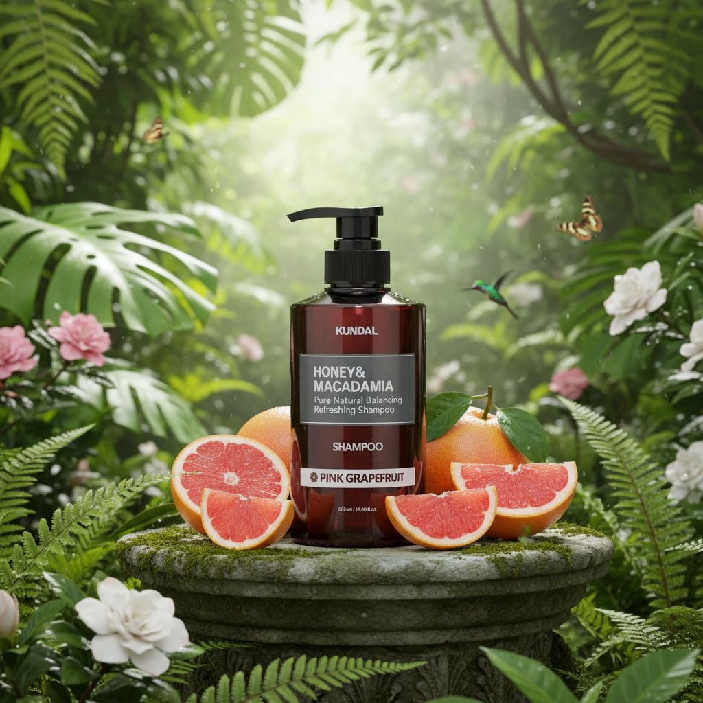 Kundal Honey&Macadamia Shampoo - Přírodní šampon na suché a poškozené vlasy s vůní PINK GRAPEFRUIT - 500 ml