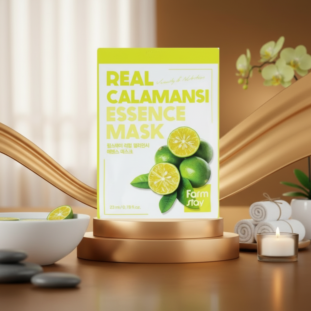 Farm Stay - Real Calamansi Essence Mask - Posilující pleťová maska s vitamíny - 1 ks