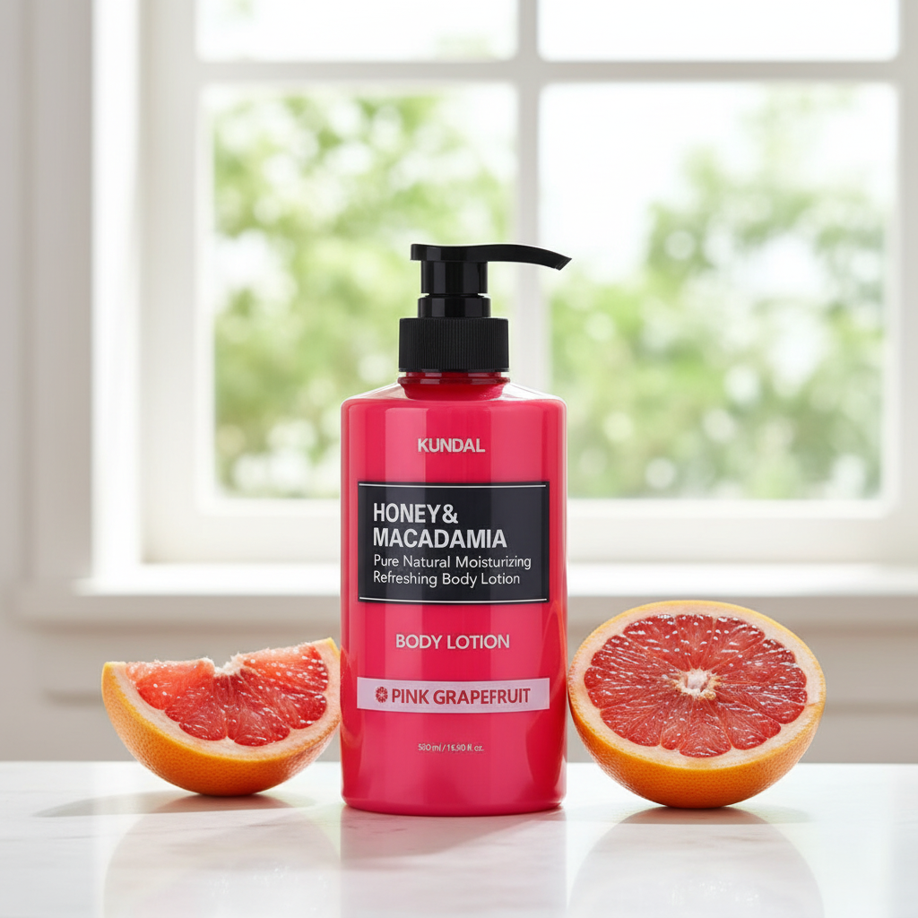 Kundal Honey&Macadamia Body Lotion - Vyživující, hydratační tělové mléko s medem s vůní PINK GRAPEFRUIT - 500 ml