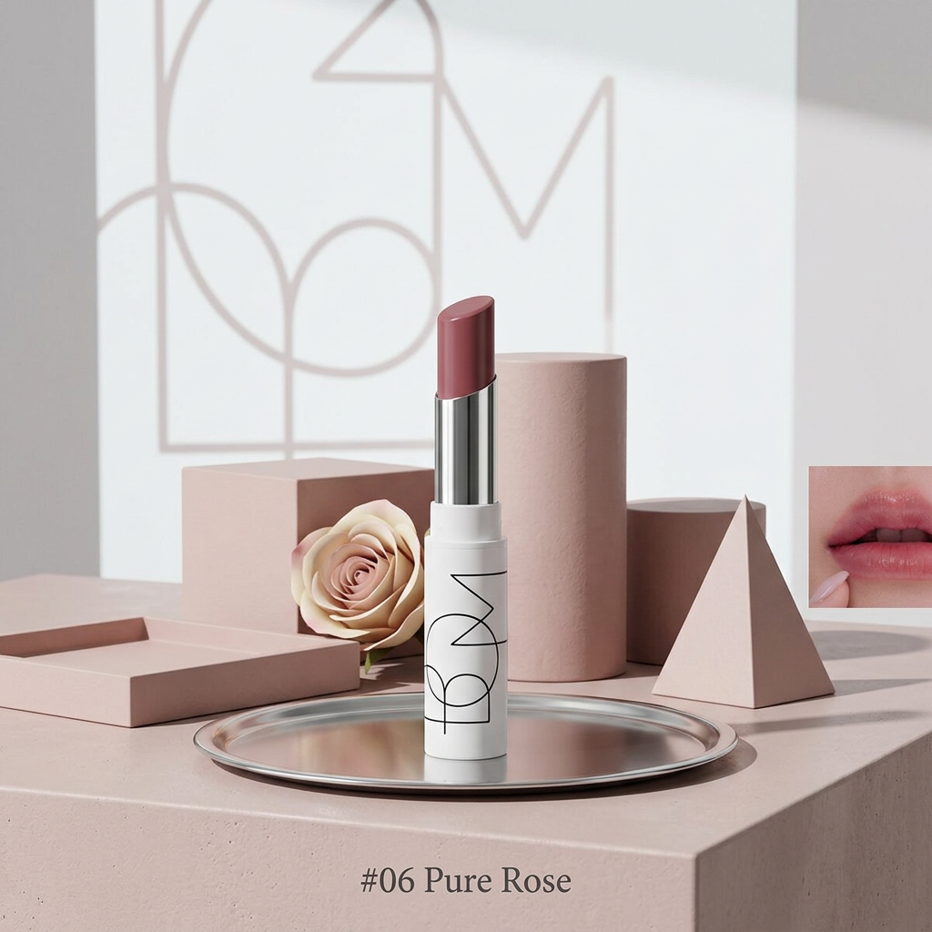 B.O.M. - Dewy Lip Balm #06 Pure Rose - Jemně zabarvený balzám na rty - 4,5 g