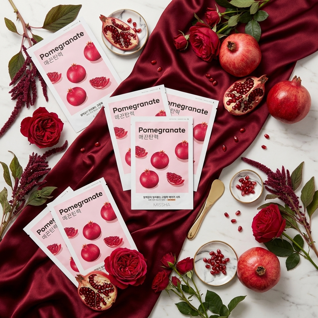MISSHA - Airy Fit Sheet Mask Pomegranate - Zpevňující textilní maska s extraktem z granátového jablka - 19 g