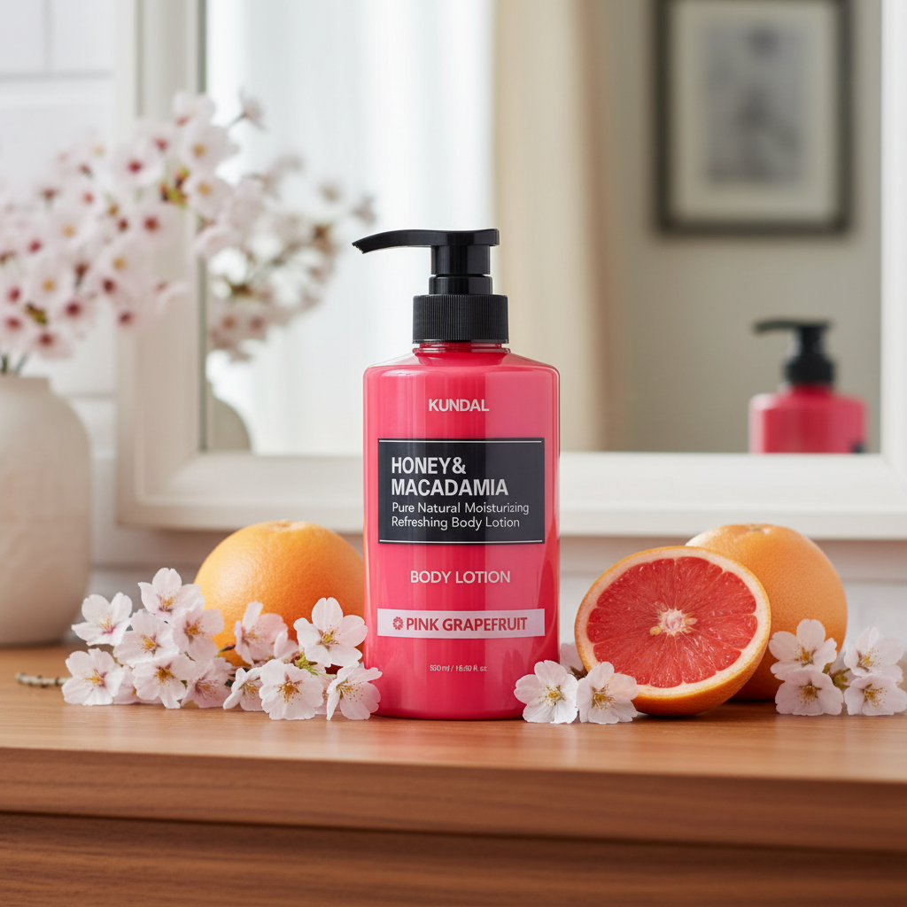 Kundal Honey&Macadamia Body Lotion - Vyživující, hydratační tělové mléko s medem s vůní PINK GRAPEFRUIT - 500 ml